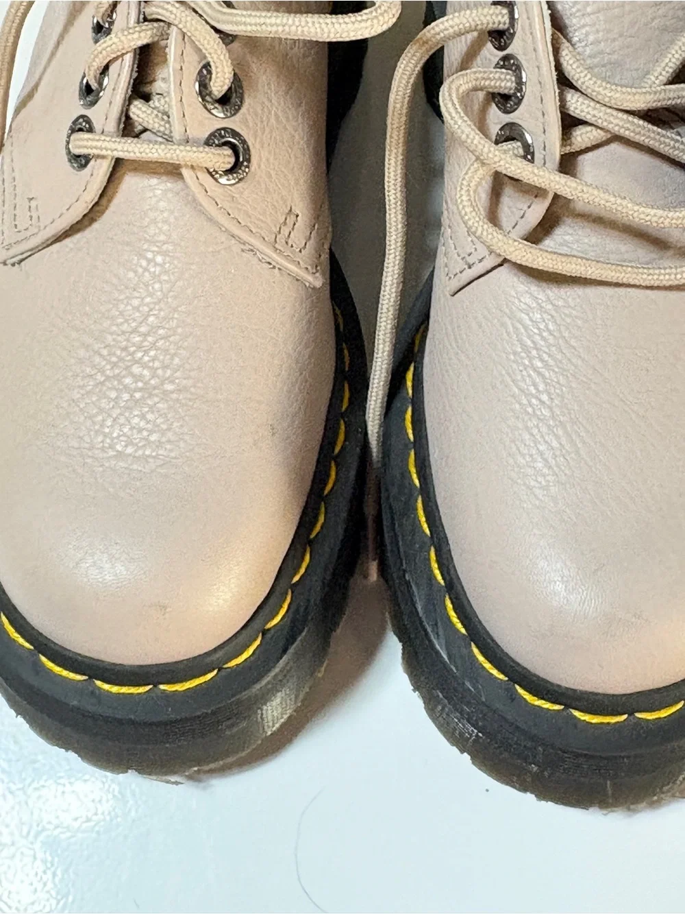 Dr Martens 1461 II Quad Platform Pisa Leather Oxford Shoes Taupe US6 / EU37 NWOB